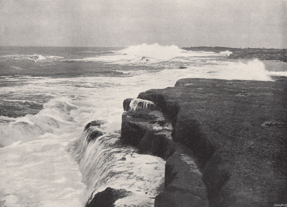 FILEY. Filey Brigg. Yorkshire 1895 old antique vintage print picture